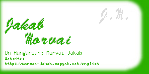 jakab morvai business card